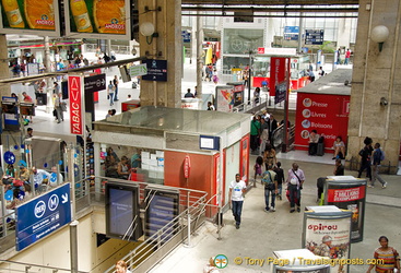 The RER and Metro platforms below the Gare du Nord station